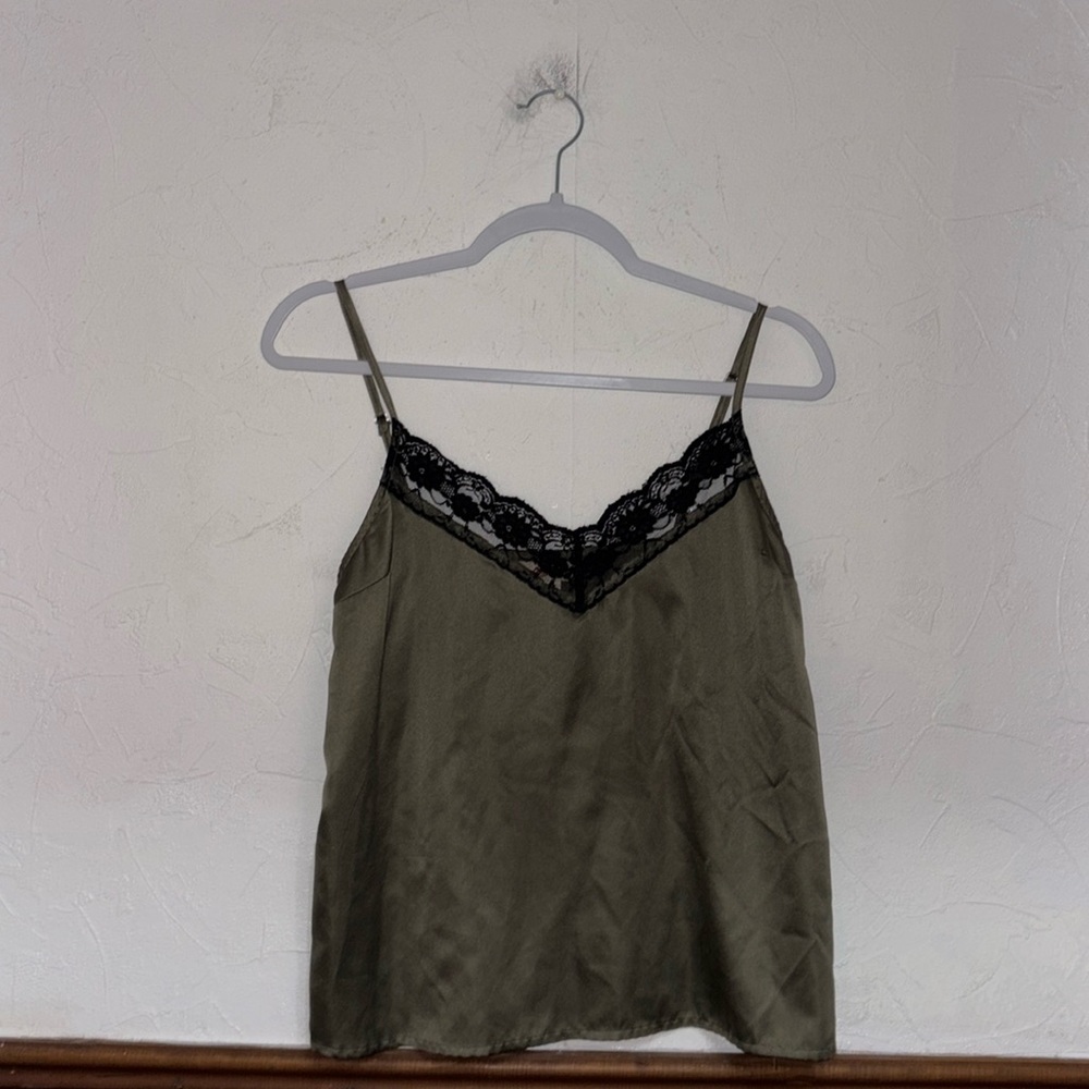 Arizona Jeans | Green Lace Trim Tank Top